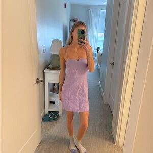 Elegant Lavender Spaghetti Strap Dress